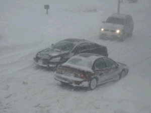 Snowy highway conditions