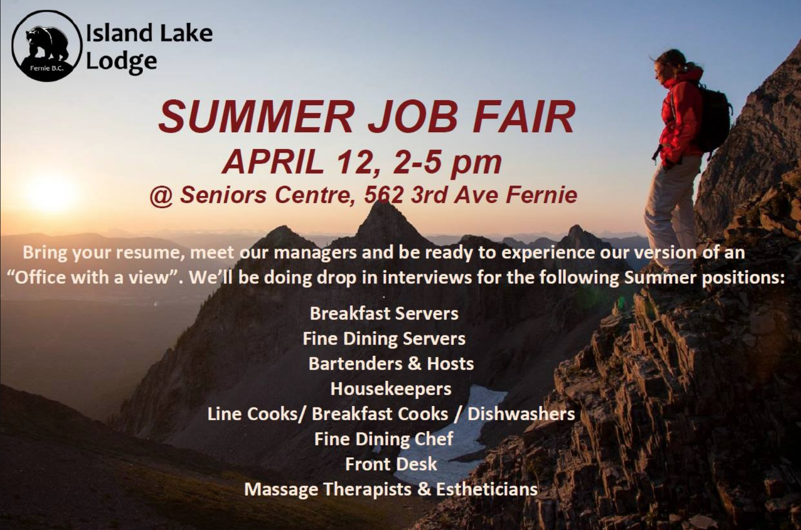 Island Lake Summer Job Fair