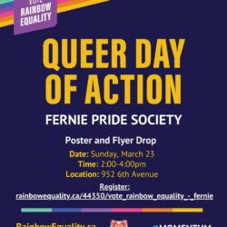 Fernie Pride Society Joins Queer Day of Action to Support Rainbow Equality